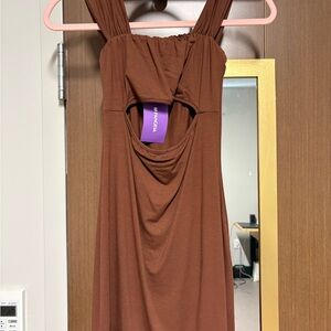 Cutout Brown Women's Dress by